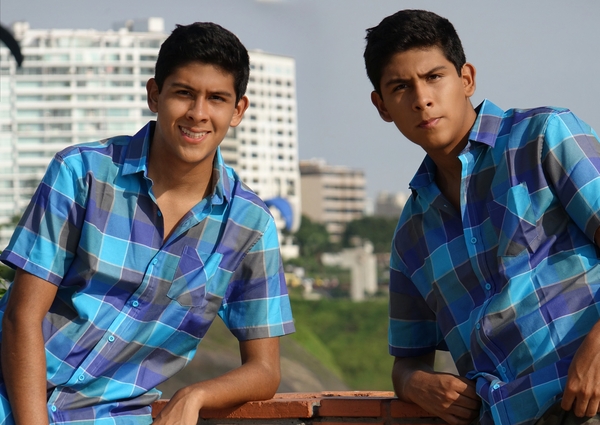 MM Identical twin teen brothers plaid shirts